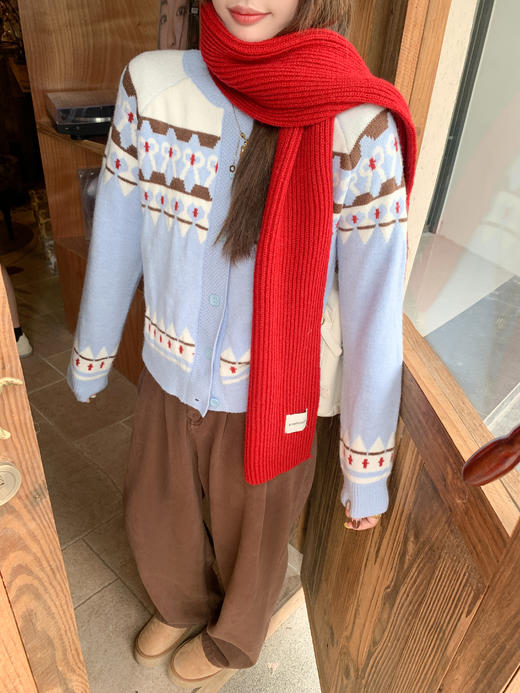 【169元任选2件】现货！蓝色费尔岛毛衣开衫 商品图7