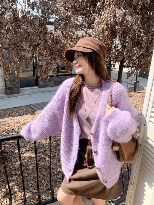 <曾小咸推荐> 现货秒杀！微信超特价！紫色v领毛衣开衫 日常219.99 立减120 秒杀99.99！ 商品图12