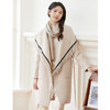 Famecoco范可儿冬季复古流苏拼接披肩洋气保暖女款羊毛双面呢大衣F208AC115 商品缩略图0