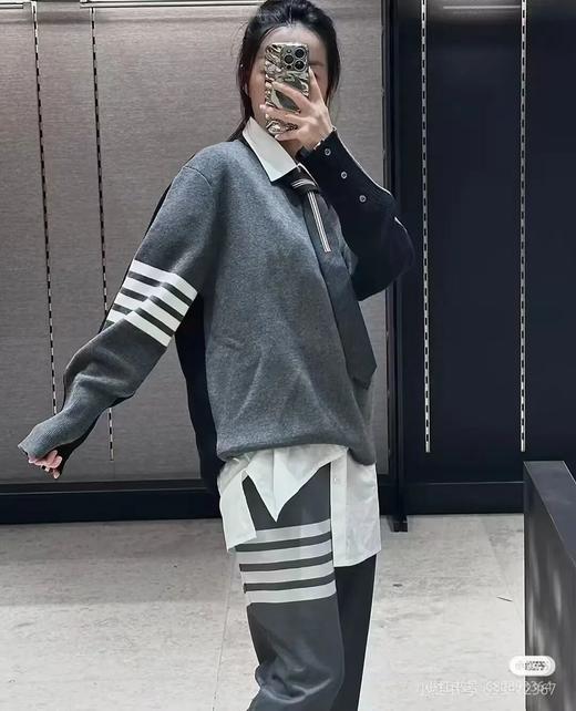 TB*汤母| 布朗 轻奢系AB面男女款精纺羊毛圆领毛衣 商品图3