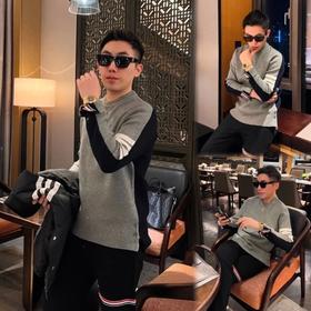 TB*汤母| 布朗 轻奢系AB面男女款精纺羊毛圆领毛衣