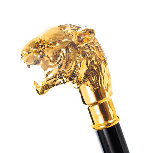 Pasotti意大利手工定制礼品手杖金属镀金虎头男士绅士权杖 商品图2