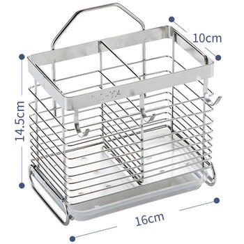 美厨（maxcook）筷子架筷子筒 304不锈钢免打孔筷子桶筷子笼沥水架置物架MCWA828 /厨具 /厨房置物架 /筷笼架 商品图7