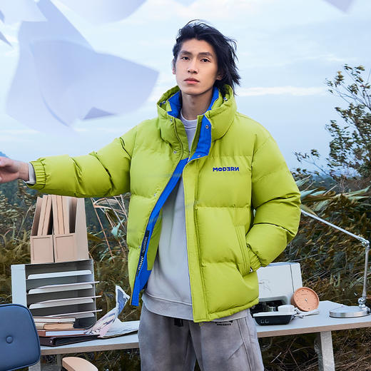 【新品上新】HX 冬季短款立领棉服情侣款宽松C112440004101/02 商品图2