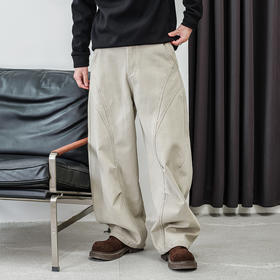 徐太浪【缉明线 立体裁剪】休闲裤男秋冬款宽松直筒裤子通勤长裤