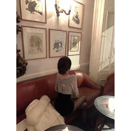 金蘑菇菇 恋爱博物馆 / 中古私服毛衣 后背小心机 约会小毛衣 商品图3