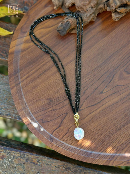 天然巴洛克珍珠 彩宝多用设计项链(南红/孔雀石/黑尖晶) 商品图12