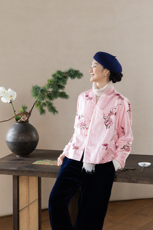 牧衣游原创 丝棉匹绣夹棉棉服女新款禅意复古中式棉衣保暖 闻序辞 商品图5