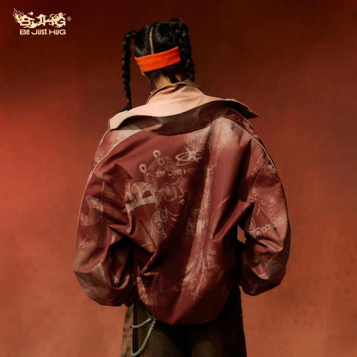 【敦煌联名】BJHG不计后果短款夹克外套女款巨好看撞色印花上衣男 商品图3