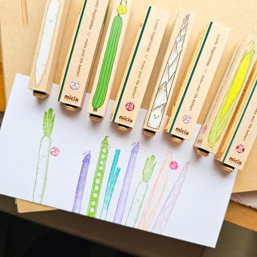 micia美日 开运蔬菜手帐印章套装 邮戳 中国吉祥祝福 商品图1