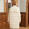 Famecoco范可儿毛呢拼接羽绒服冬季中长保暖白鸭绒女士外套D188AD001 商品缩略图3