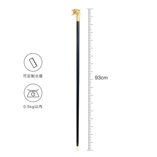 Pasotti意大利手工定制礼品手杖金属镀金虎头男士绅士权杖 商品图0