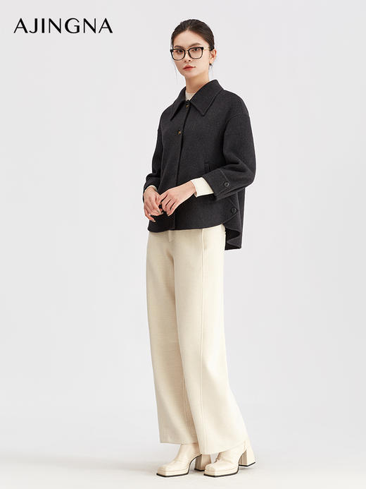 【商场同款】阿菁娜冬季新款万能裤骨感剪裁修饰腿型面料挺括不紧绷A30D110108 商品图2