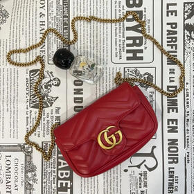 Gucci 马蒙 mini 牛皮 红色 斜挎包