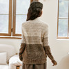 Famecoco范可儿羊毛高领毛衣女士秋季长袖条纹宽松休闲套头针织衫F225DC003 商品缩略图3
