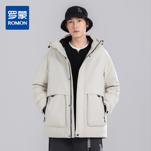【90鸭绒】罗蒙冬季羽绒服男士时尚大口袋设计休闲保暖御寒厚实百搭棉服羽绒外套 商品图3