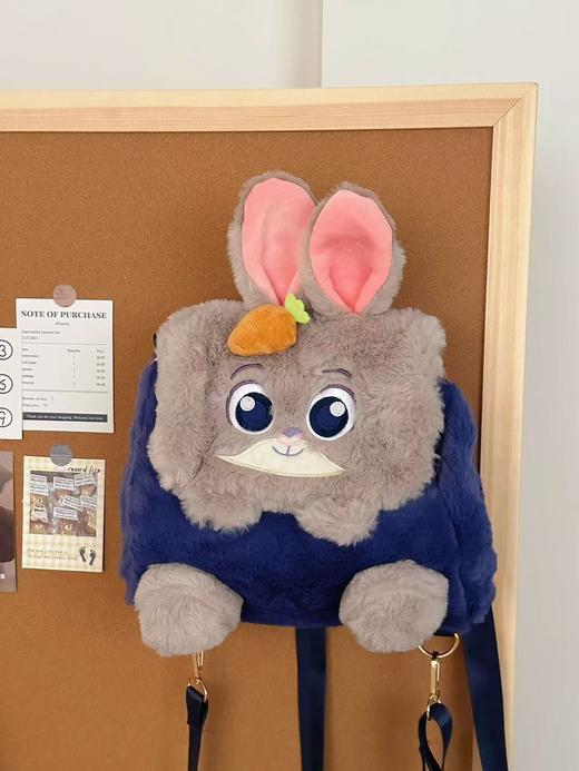 【YW】无忧购卡通疯狂动物城朱迪尼克毛绒公仔挂件斜挎背包学生通勤双肩包（截单后3-5天发货) 商品图3