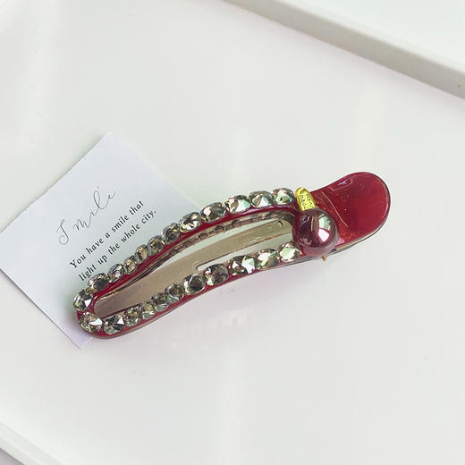 庆典红排钻盘发夹-纪念日百货门店同款167748854 商品图3