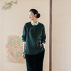 牧衣游原创 柞蚕丝混亚麻手工刺绣短外套绿色文艺复古禅意 离毓 商品缩略图0