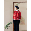牧衣游原创 丝棉匹绣套头衫红色喜庆氛围中式复古宽松上衣 花未眠 商品缩略图3