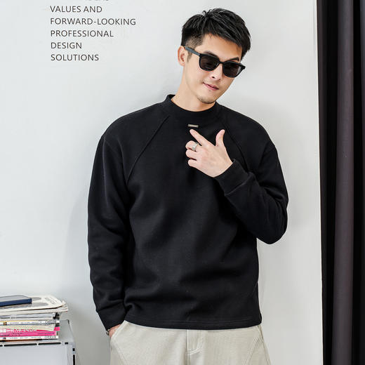 徐太浪【cleanfit 休闲风】缉明线长袖T恤男秋冬款内搭打底衫上衣 商品图1