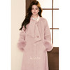鹿向南「月光信笺」高级感杏色双面毛呢外套女装冬季气质长款大衣 商品缩略图0
