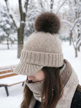 北京仓｜CA4LA-FUWA CAP3-绒球球 毛线帽（灰色）［日本设计师］