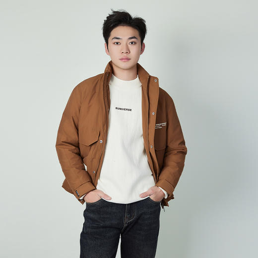 【新品上新】HX 冬季短款立领羽绒服三防面料S100444097101/02 商品图1