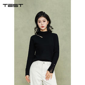 冬上新通勤修身精致镂空半高领打底衫1254136