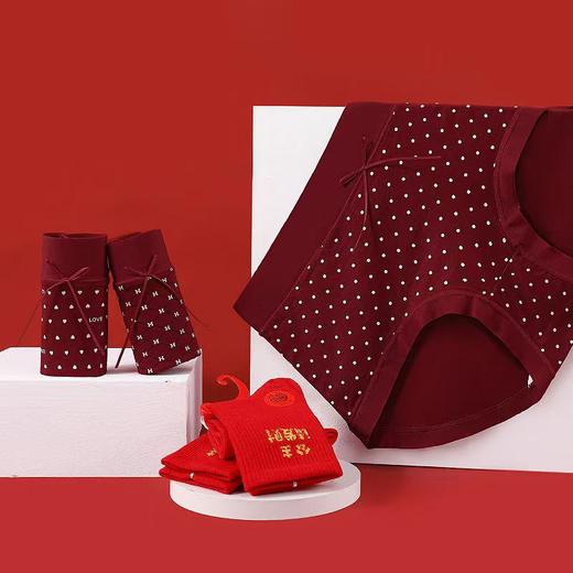 古今GUJIN新年大红男女款内裤礼盒装 商品图2