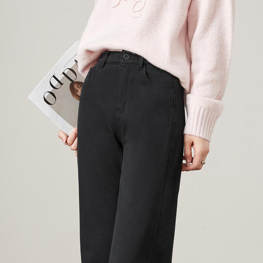 【厚绒-筒喇牛仔】逸阳冬加绒加厚高弹不易褪色拖地喇叭裤7491V 商品图6