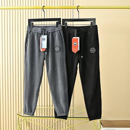 茄拿大鹅2025冬季男士抗菌抗静电双面加绒加厚运动保暖休闲卫裤！ 商品图0