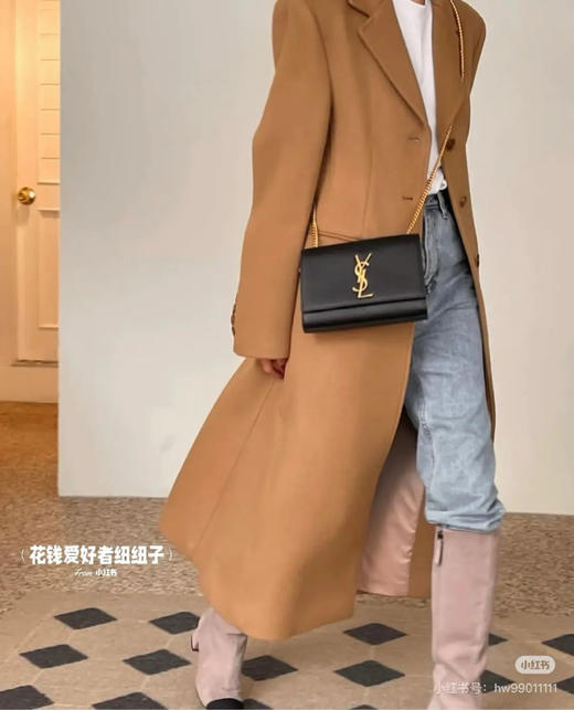 YSL Kate 黑金 鱼子酱牛皮 中号 无流苏款 斜挎包 商品图3
