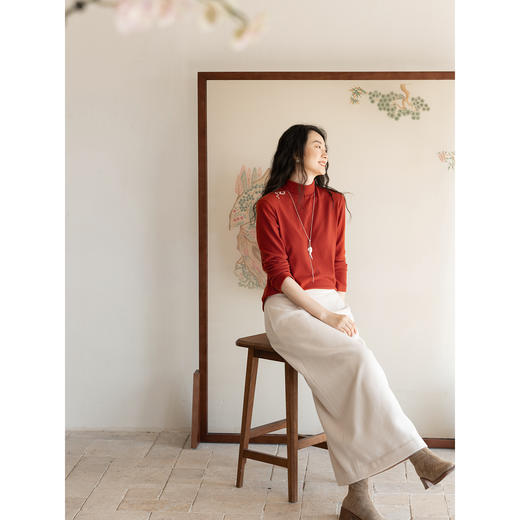 牧衣游原创 羊毛毛呢半裙直筒冬季新款软糯厚实保暖半身裙 忘辞 商品图2