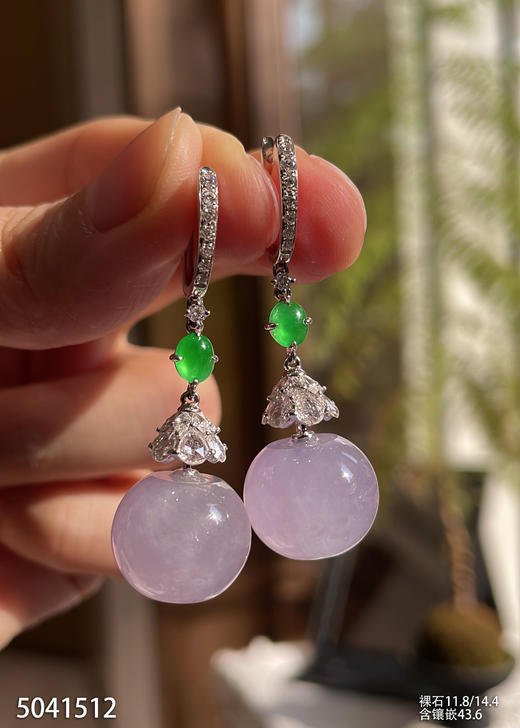 粉紫罗兰珠子耳坠 99999【5041512】 商品图0