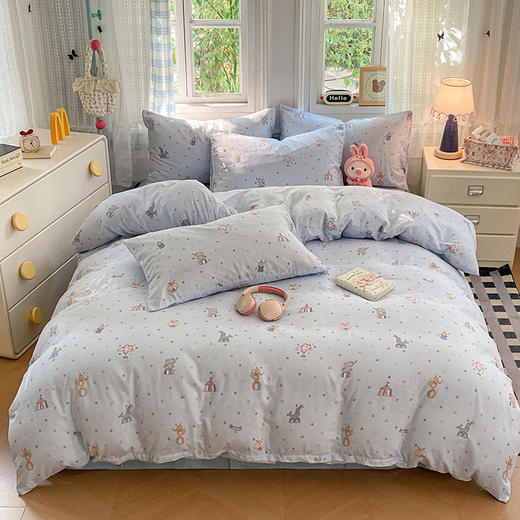 自然醒INS卡通小清新A类全棉双层纱四件套NH185186 商品图3
