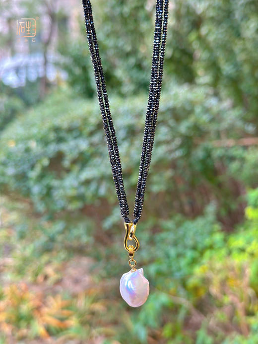 天然巴洛克珍珠 彩宝多用设计项链(南红/孔雀石/黑尖晶) 商品图10