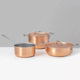 比利时进口FALK限量版四层铜锅轻量煎锅深煎锅炖锅电磁炉燃气通用