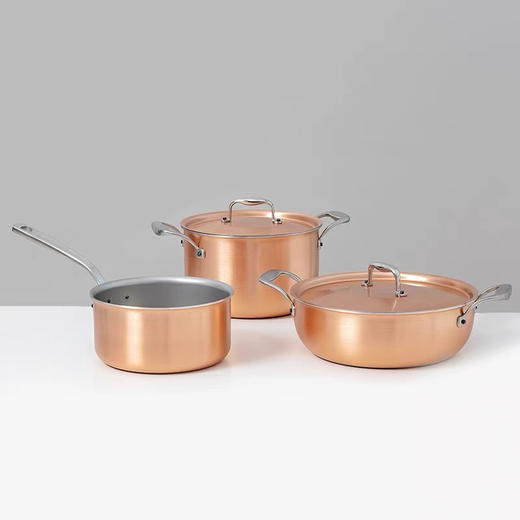 比利时进口FALK限量版四层铜锅轻量煎锅深煎锅炖锅电磁炉燃气通用 商品图0