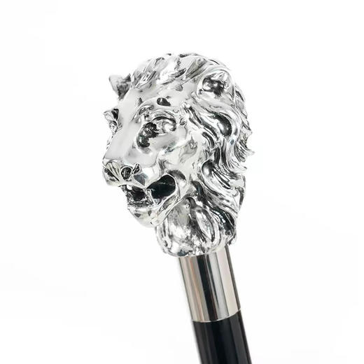 Pasotti葩莎帝意大利手工定制银狮子男士长柄伞轻奢晴雨两用伞 商品图3