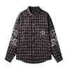 敦煌联名BJHG不计后果衬衫男款加厚新款冬季贴布复古刺绣格子衫女 商品缩略图3