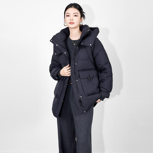 「高货wl」全新升级【铂金会员560/天猫759/差价199】(10705)洛诗琳气质加厚中长款羽绒服2025冬减龄复古保暖连帽外套 商品图2