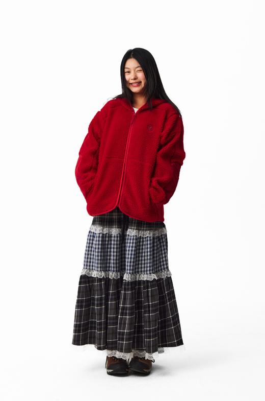 CryingCenter暖冬苹果刺绣连帽羊羔绒加厚保暖外套男女款哭喊中心 商品图3