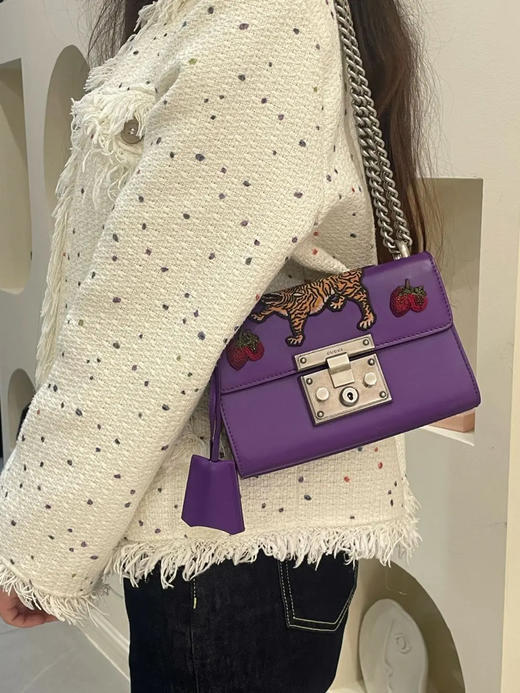 GUCCI Padlock 紫色 孟加拉虎 牛皮 小号 月光宝盒 商品图2