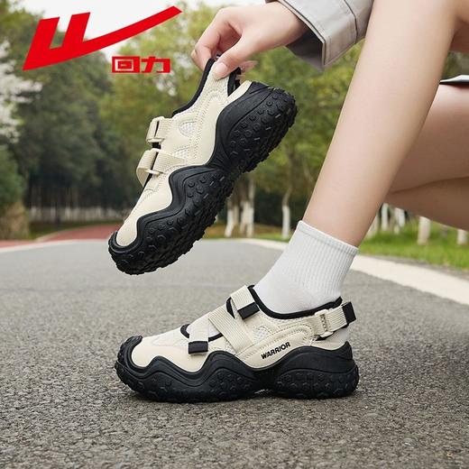 回力运动凉鞋女鞋2025新款秋季透气舒适户外鞋子镂空魔术贴老爹鞋 商品图3