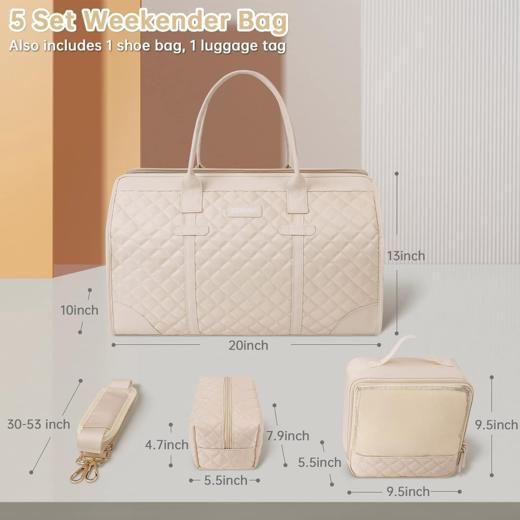 英国 ETRONIK 大容量菱格纹旅行包收纳包 带独立鞋仓及洗漱包 商品图5