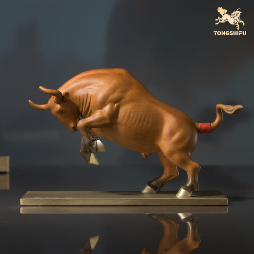 铜师傅《鸿运牛》客厅办公室铜牛开业摆件 家居装饰工艺品 商品图5