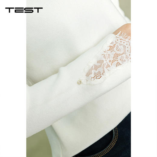 冬上新通勤修身精致镂空半高领打底衫1254136 商品图5