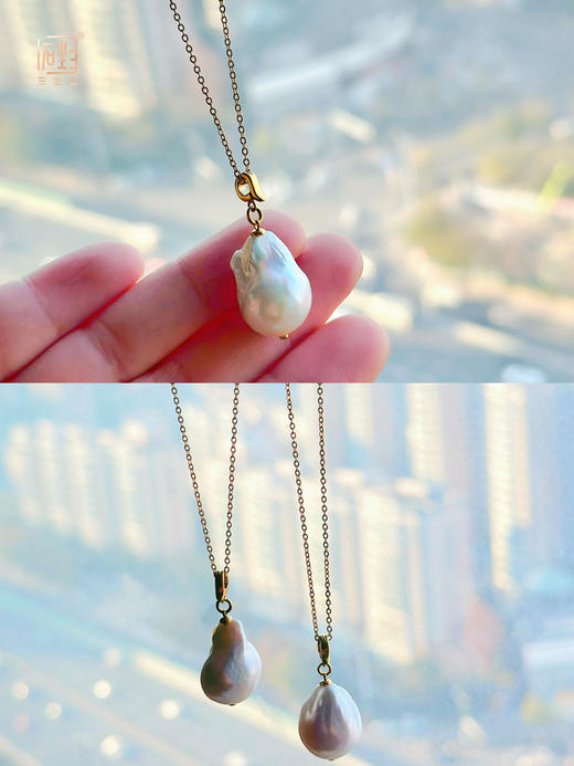 巴洛克珍珠“万能扣”金属项链/巴洛克珍珠“万能扣”O字金属款珍珠项链 商品图6