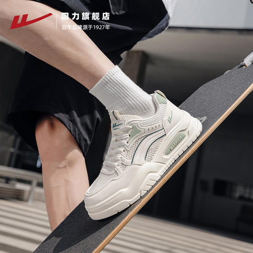 回力男鞋小白鞋2025新款爆款秋季网面透气薄款运动鞋子厚底板鞋男 商品图0